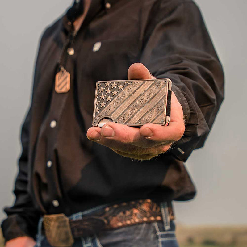 Montana Silversmiths All American Bronze Credit Card Holder Money Clip