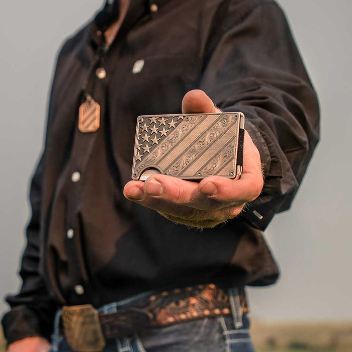 Montana Silversmiths All American Bronze Credit Card Holder Money Clip