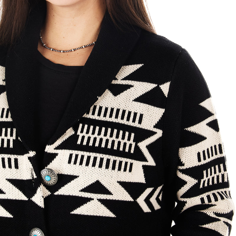 Cotton And Rye Outfitters Black Ivory Aztec Cardigan