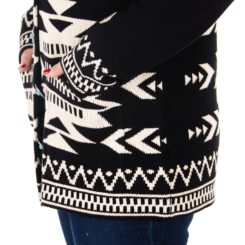 Cotton And Rye Outfitters Black Ivory Aztec Cardigan