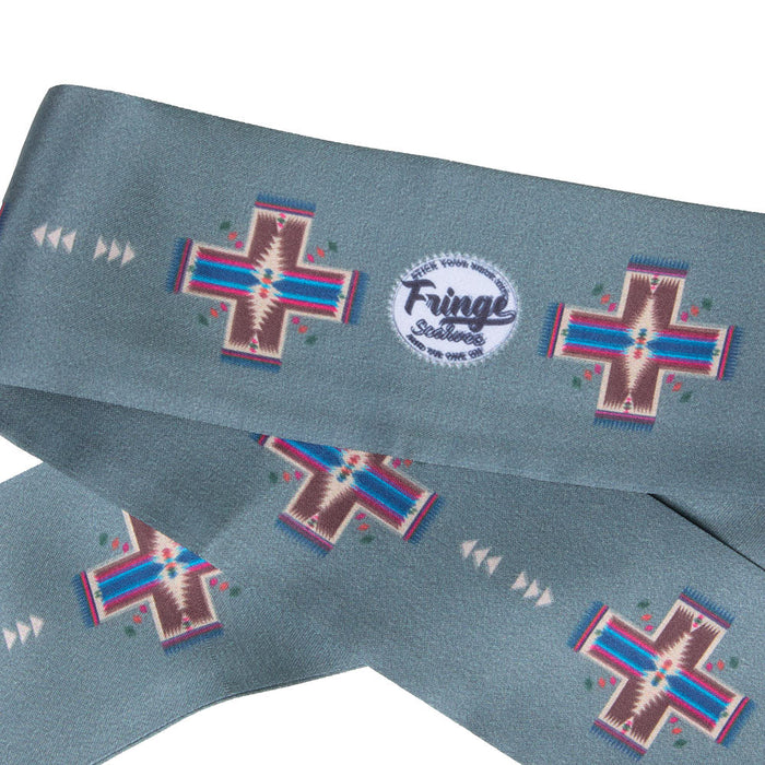 Fringe Scarves Cross Me Sage Twilly