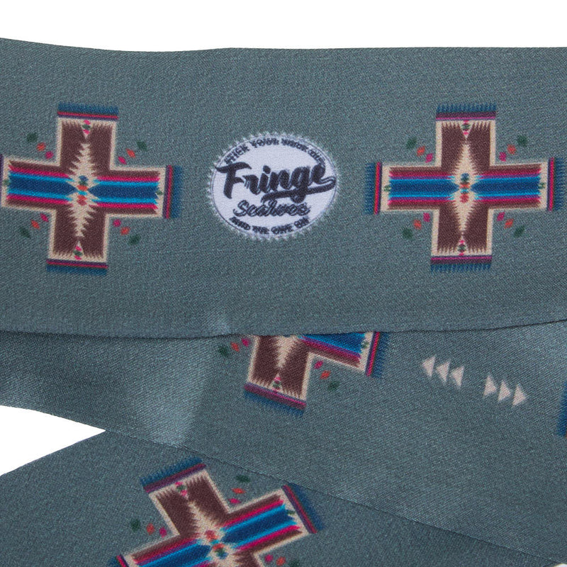 Fringe Scarves Cross Me Sage Twilly