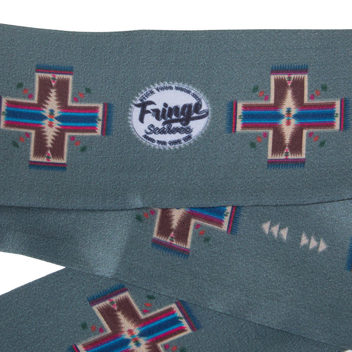 Fringe Scarves Cross Me Sage Twilly
