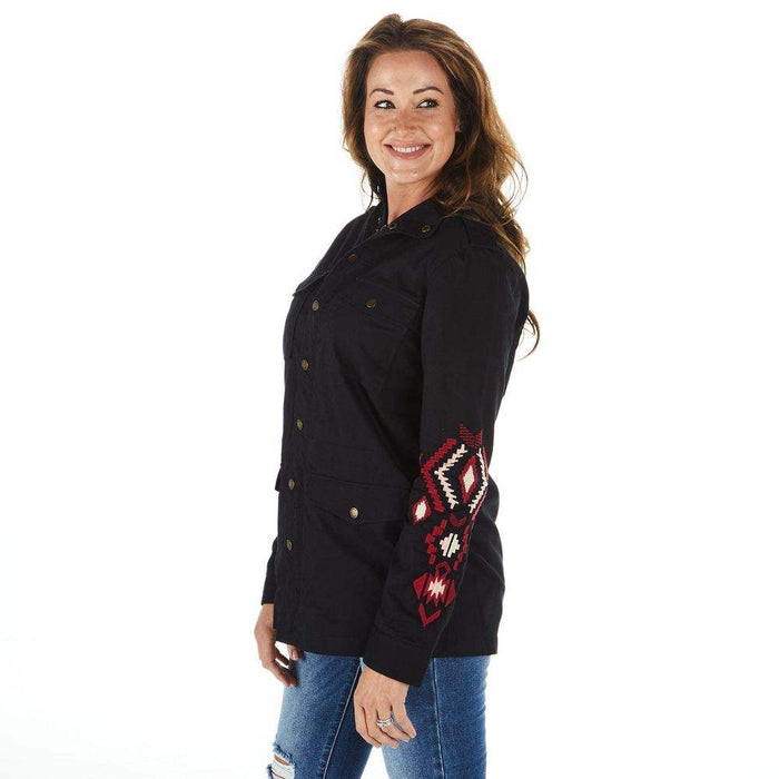 Montanaco Womens Black Embroidered Jacket