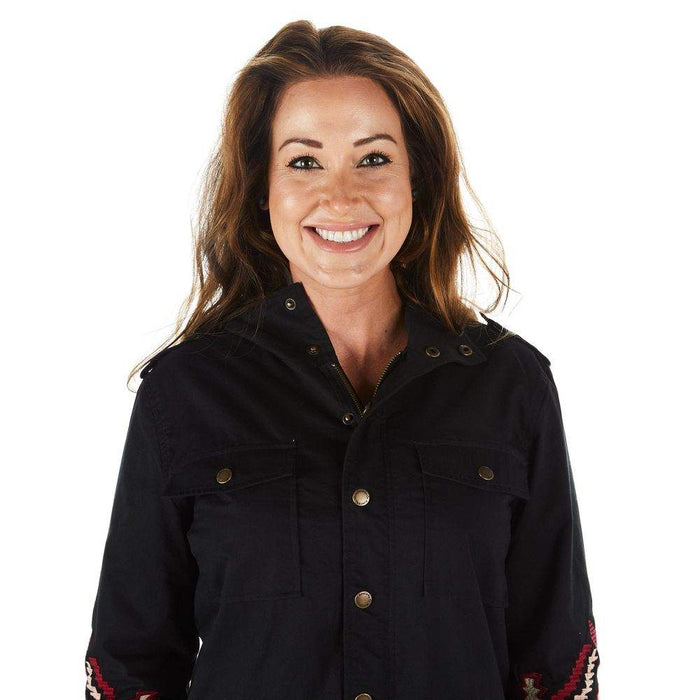 Montanaco Womens Black Embroidered Jacket