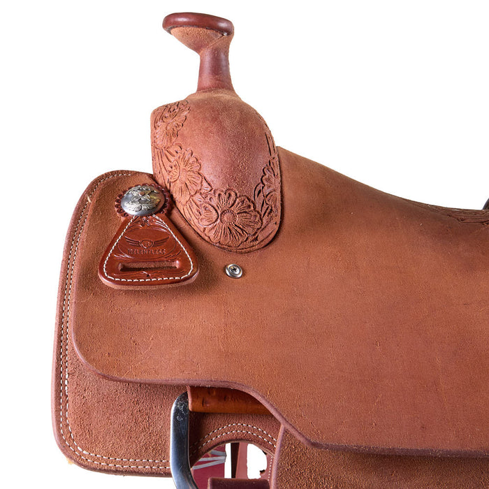 Cactus Saddlery Relentless 1/4 Tooled Rough-Out Team Roping Saddle