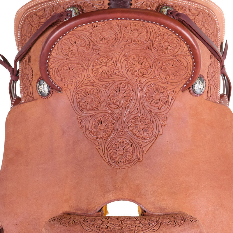 Cactus Saddlery Relentless 1/4 Tooled Rough-Out Team Roping Saddle