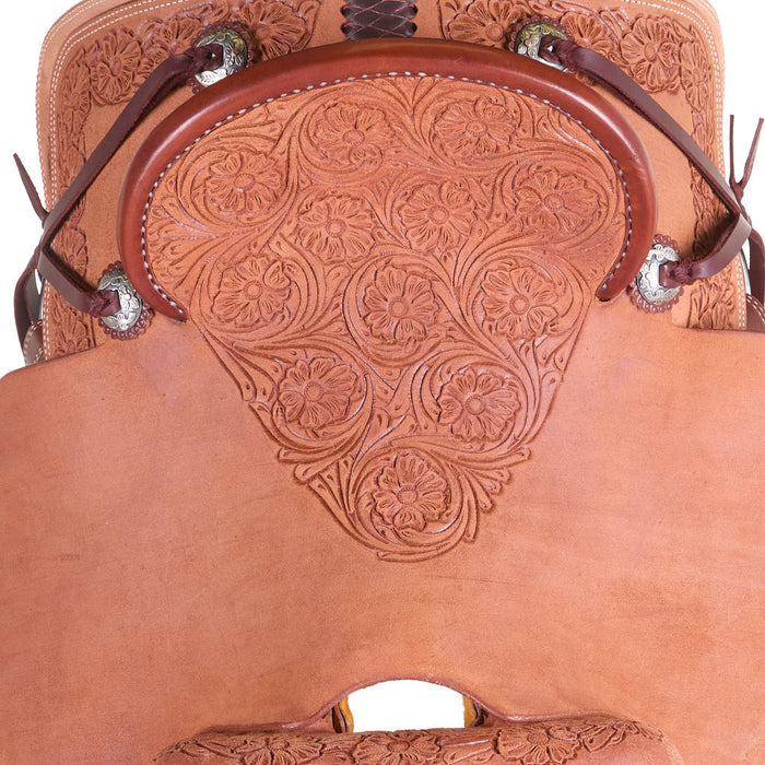 Cactus Saddlery Relentless 1/4 Tooled Rough-Out Team Roping Saddle