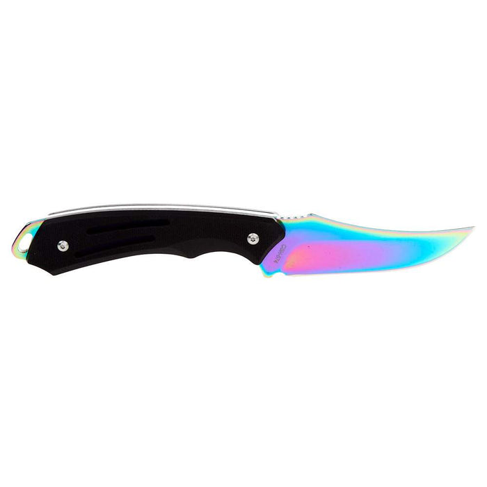 Western Fashion Circle SH Rainbow Blade Skinner Knife w/Sheath CSH-574