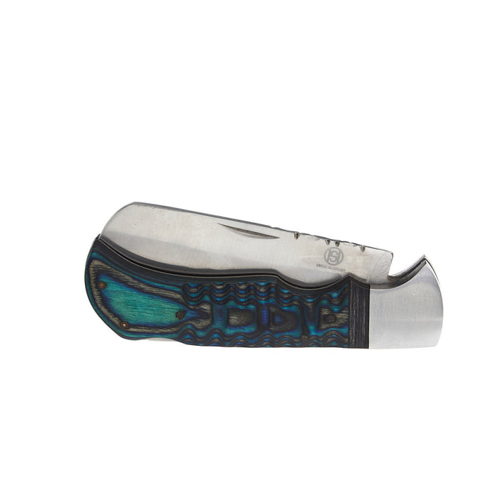Western Fashion Circle SH Cutlery Blue & Black Castration Knife with Sheath