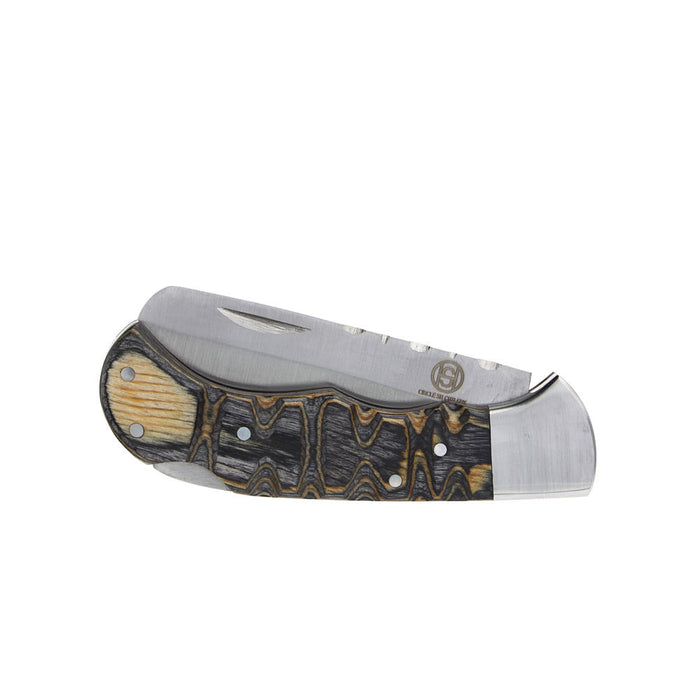 Western Fashion Circle SH Cutlery White And Black Bone Castration Knife With Sheath