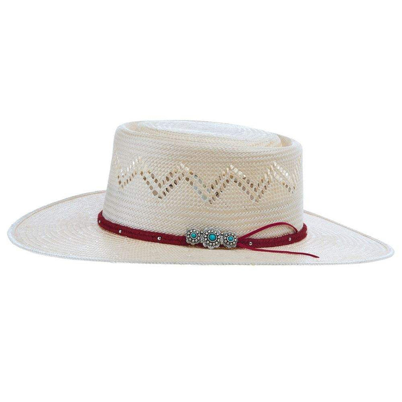 Charlie 1 Horse C1H Painted Boarders Precreased 4in Brim Straw