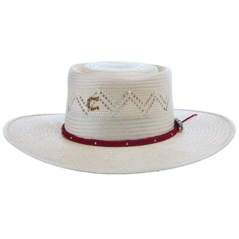 Charlie 1 Horse C1H Painted Boarders Precreased 4in Brim Straw