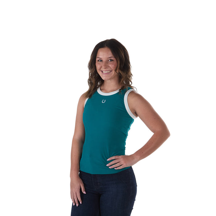 Cruel Denim Women's Teal Horseshoe Tank
