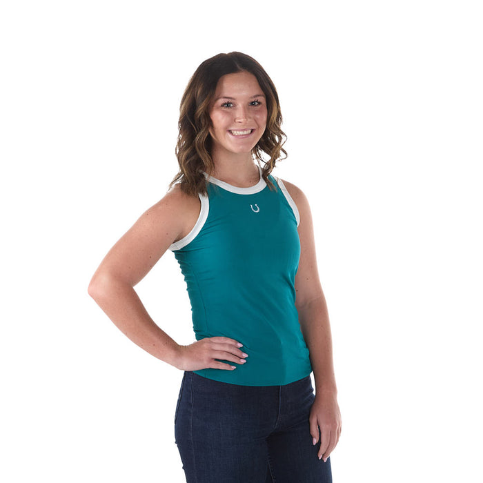 Cruel Denim Women's Teal Horseshoe Tank
