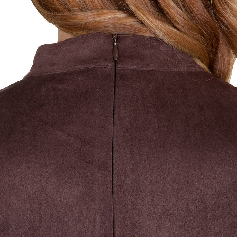Cruel Denim Women's Brown Suede Mock Neck Top