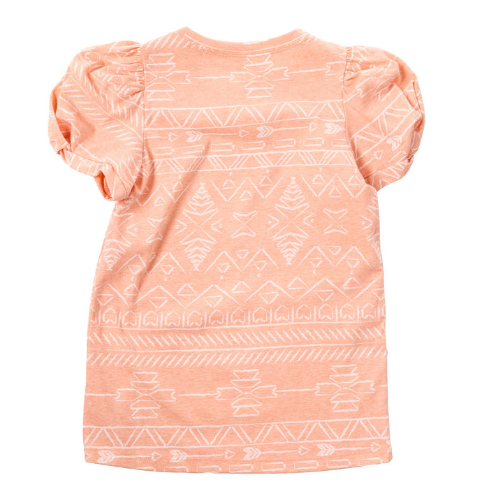 Cruel Denim Girl's Coral Print Puff Sleeve Top