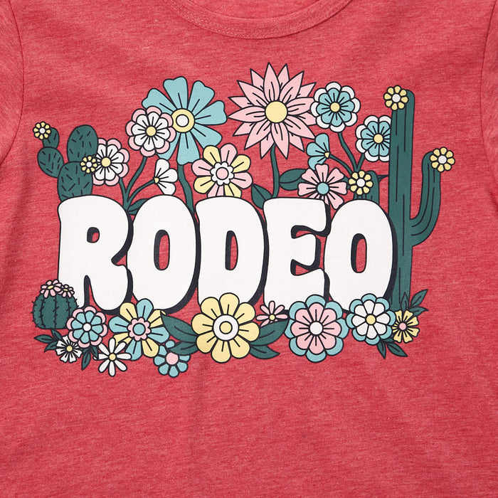 Cruel Denim Girl's Coral Floral Rodeo Tee Shirt