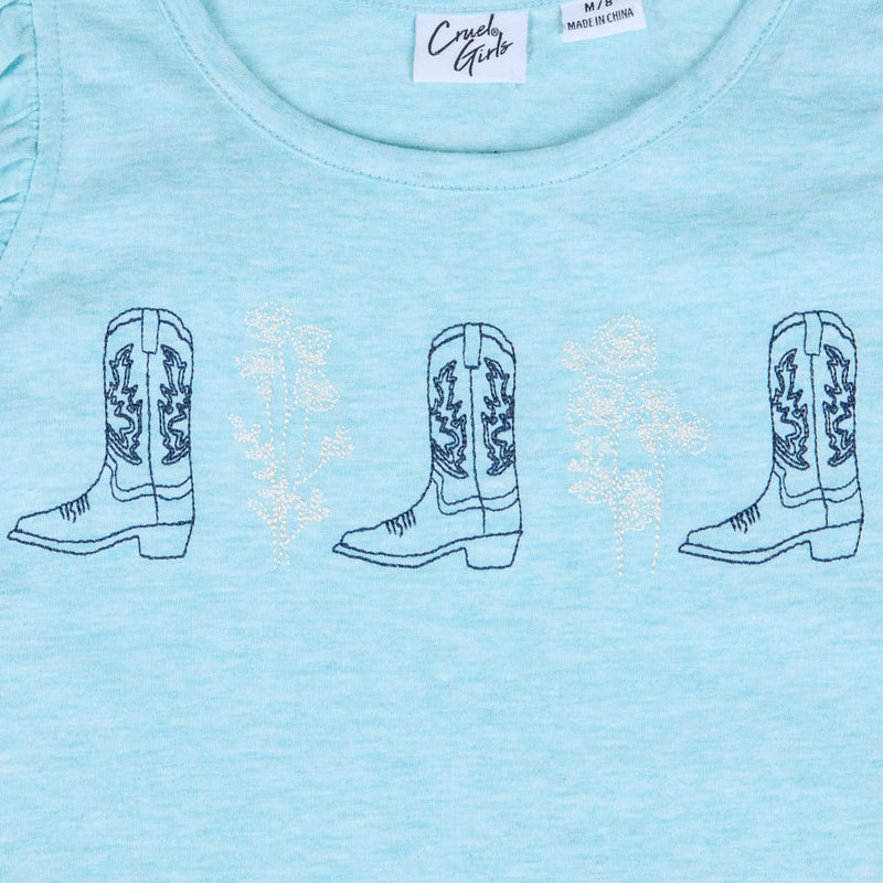 Cruel Denim Girl's Light Blue Boot Tank Top
