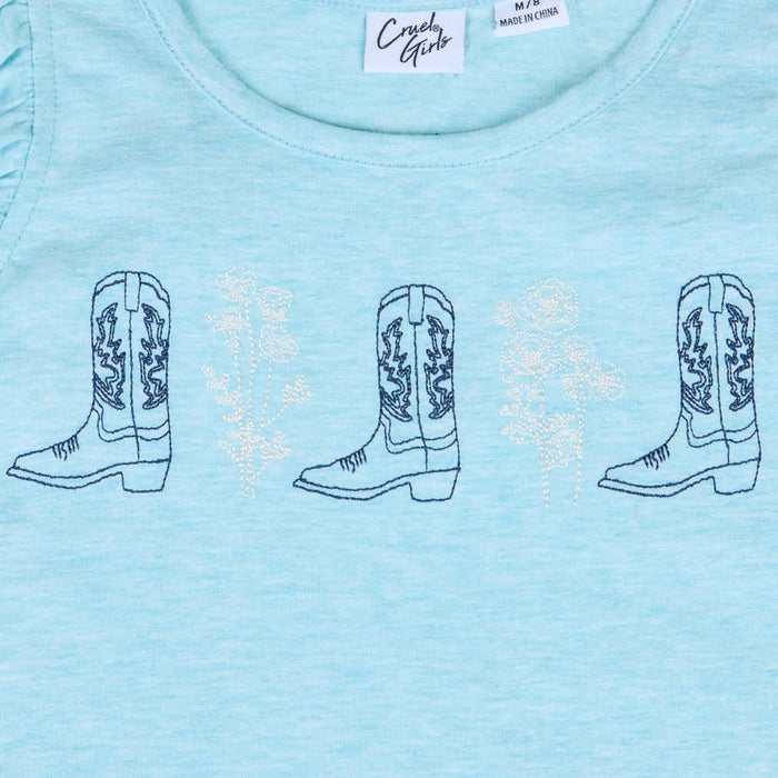 Cruel Denim Girl's Light Blue Boot Tank Top