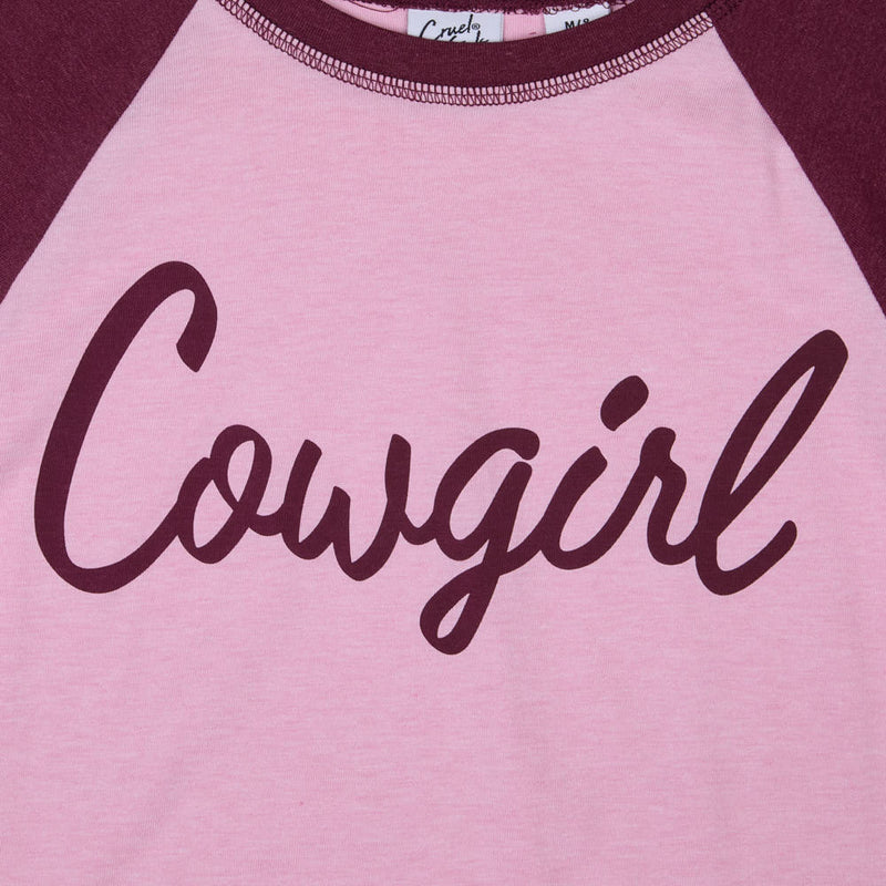 Cruel Denim Girl's Pink Cowgirl Long Sleeve Tee Shirt