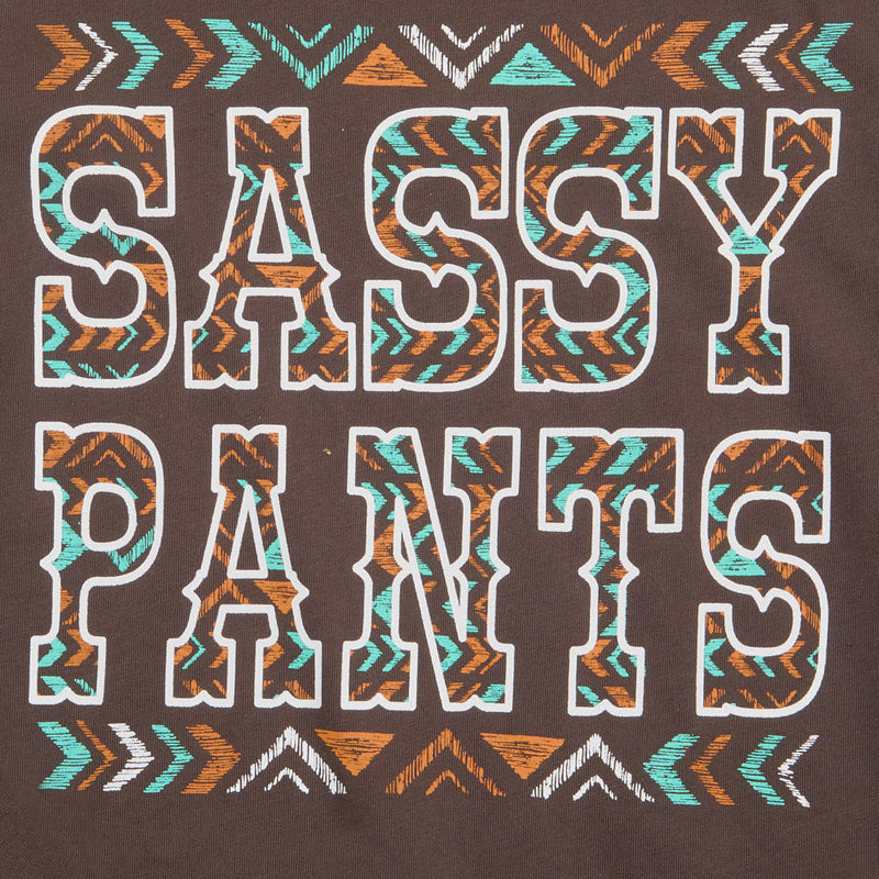 Cruel Denim Girl's Brown Sassy Pants Long Sleeve Tee Shirt