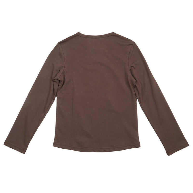 Cruel Denim Girl's Brown Sassy Pants Long Sleeve Tee Shirt