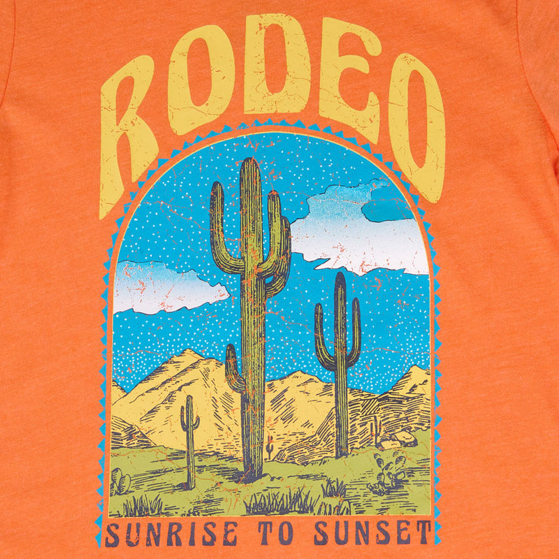 Cruel Denim Girl's Orange Rodeo Cactus Graphic Tee Shirt