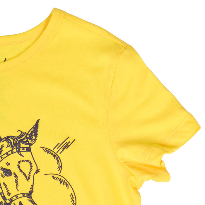 Cruel Denim Girl's Yellow Cowgirl Print Tee Shirt