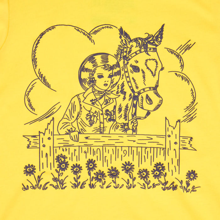 Cruel Denim Girl's Yellow Cowgirl Print Tee Shirt