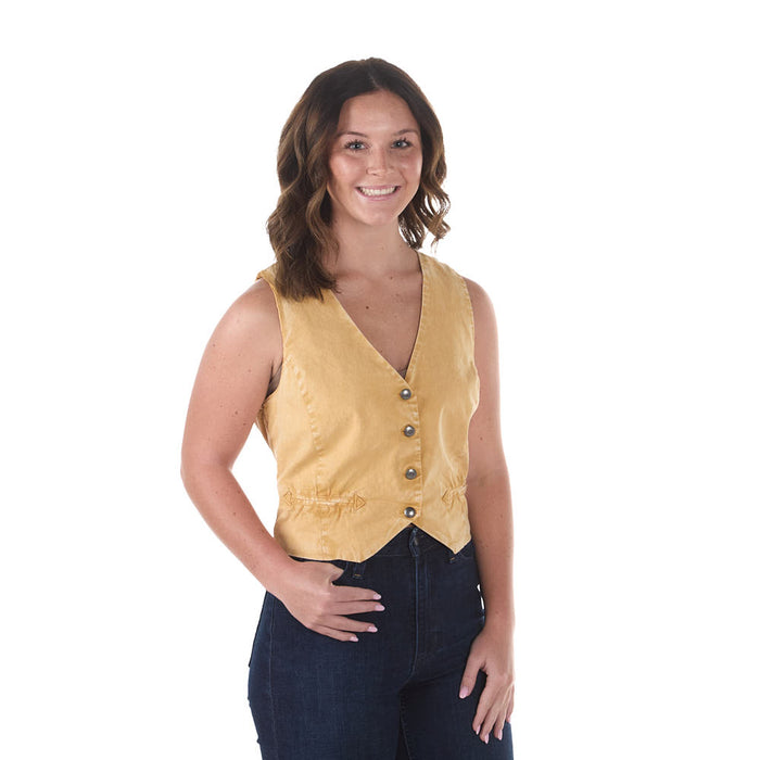 Cruel Denim Women's Gold Smile Pocket Fashion Vest