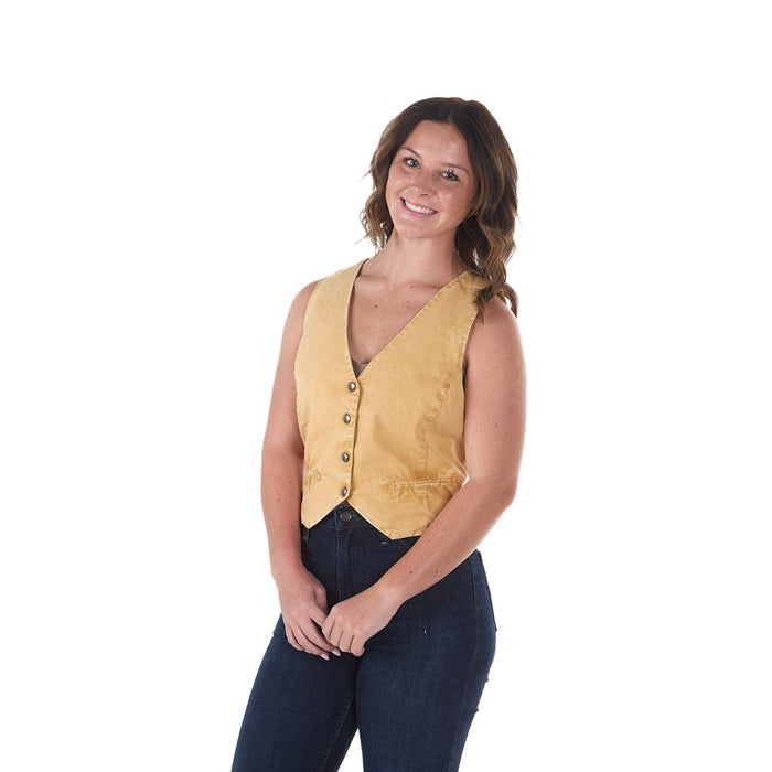 Cruel Denim Women's Gold Smile Pocket Fashion Vest