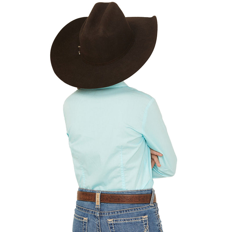 Cruel Denim Girl's Solid Turquoise Long Sleeve Shirt