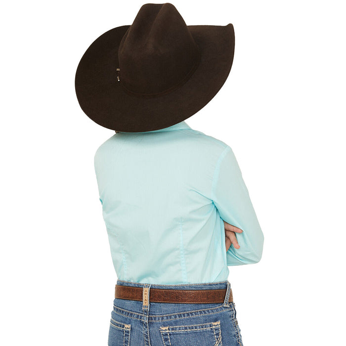 Cruel Denim Girl's Solid Turquoise Long Sleeve Shirt