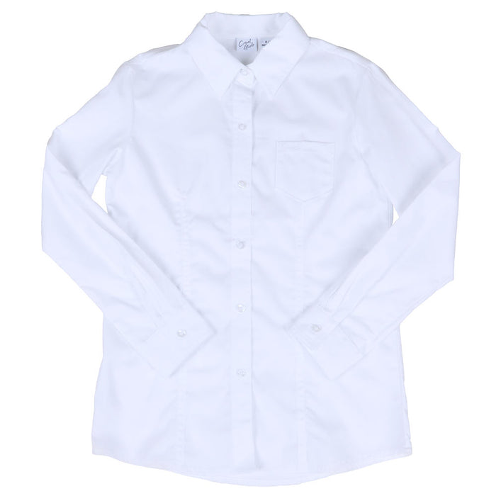 Cruel Denim Girl's White Solid Long Sleeve Shirt