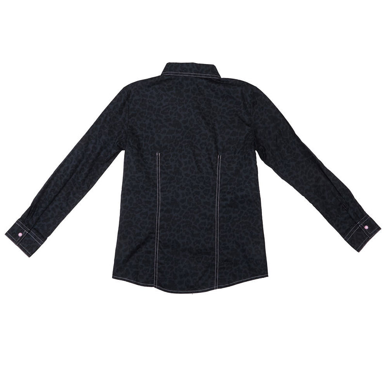 Cruel Denim Girl's Black Cheetah Print Snap Shirt