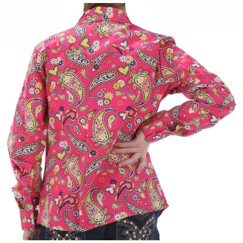 Cruel Girl Girl Little Girl's Pink Paisley Long Sleeve Snap Shirt