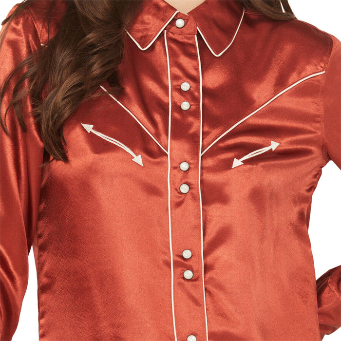 Cruel Denim Women's Western Red Pearl Snap Shirt