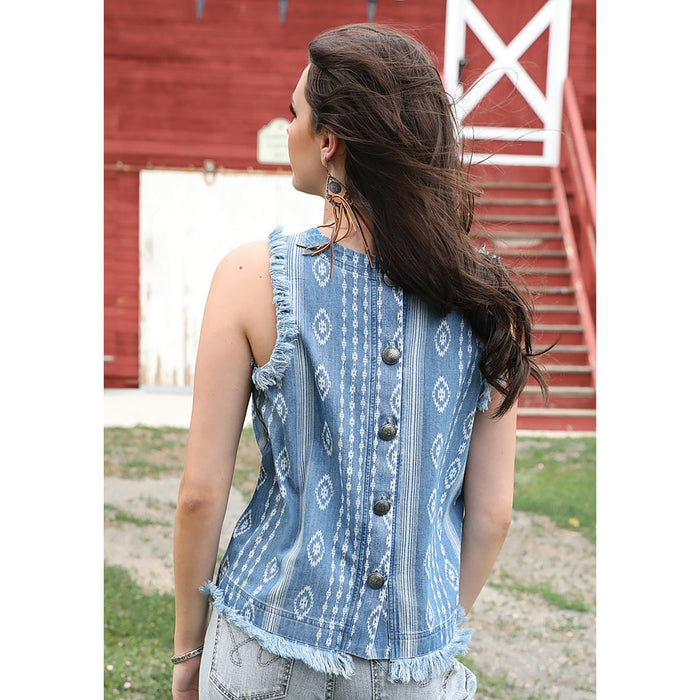 Cruel Denim Women's Chambray Concho Tank