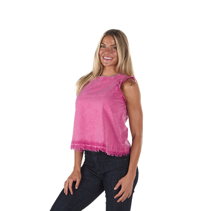 Cruel Denim Women's Pink Concho Tank