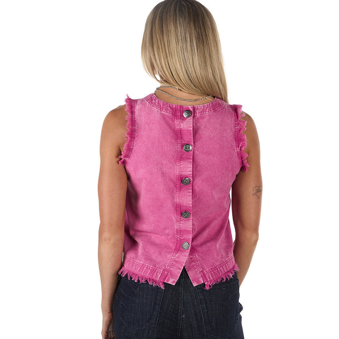 Cruel Denim Women's Pink Concho Tank