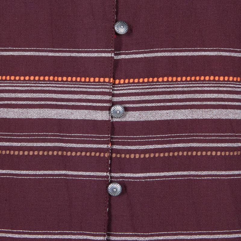 Cruel Denim Women's Brown Dobby Stripe Ruffle Top