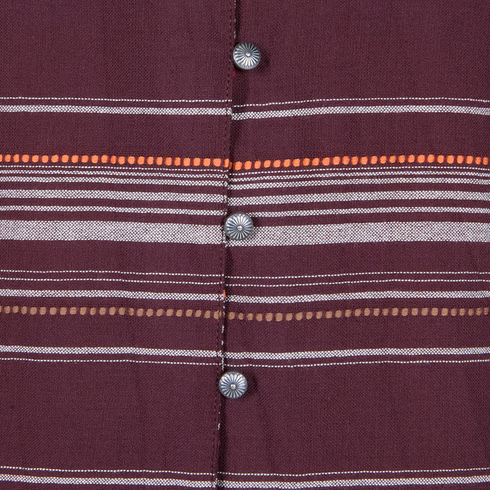 Cruel Denim Women's Brown Dobby Stripe Ruffle Top