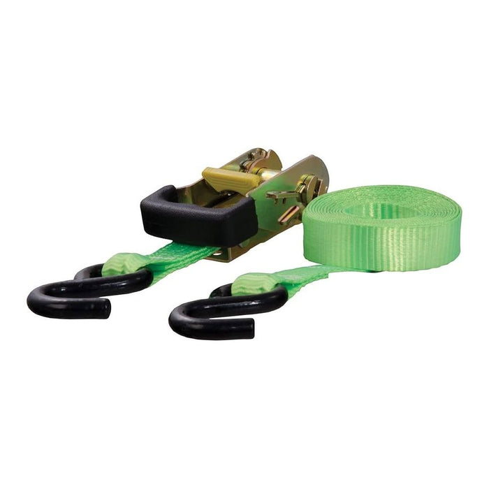 Curt Manufacturing Lime Green Cargo Ratchet Straps 1inx16ft 2-Pack