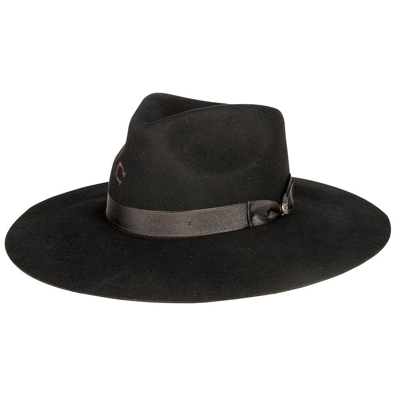 Charlie 1 Horse Women's Black Highway Fashion Hat 3 3/4in Brim