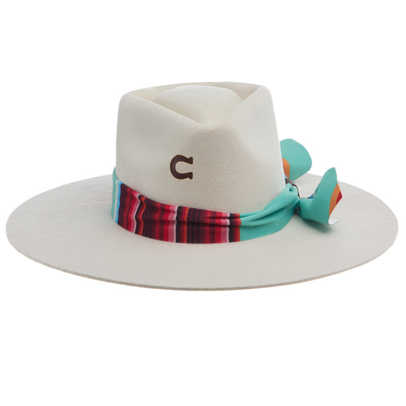 Charlie 1 Horse Indian Lodge 3 3/4in Brim White Fashion Hat