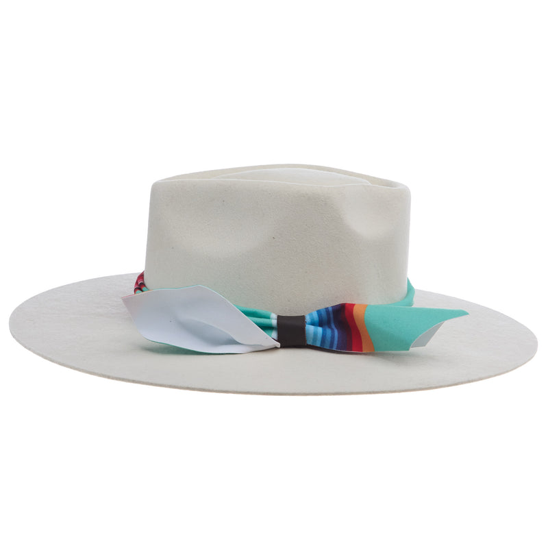 Charlie 1 Horse Indian Lodge 3 3/4in Brim White Fashion Hat