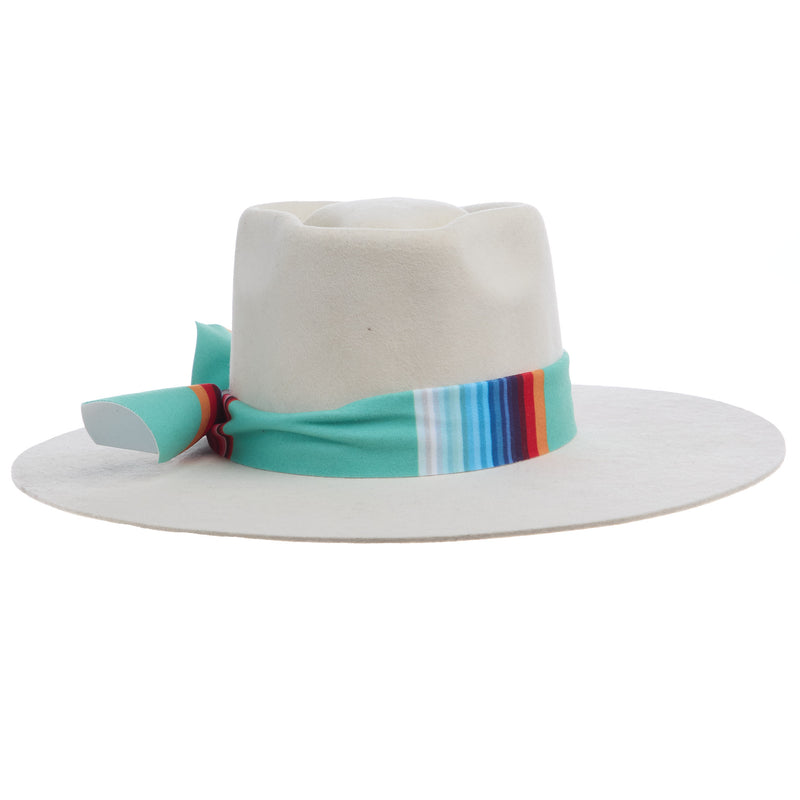 Charlie 1 Horse Indian Lodge 3 3/4in Brim White Fashion Hat