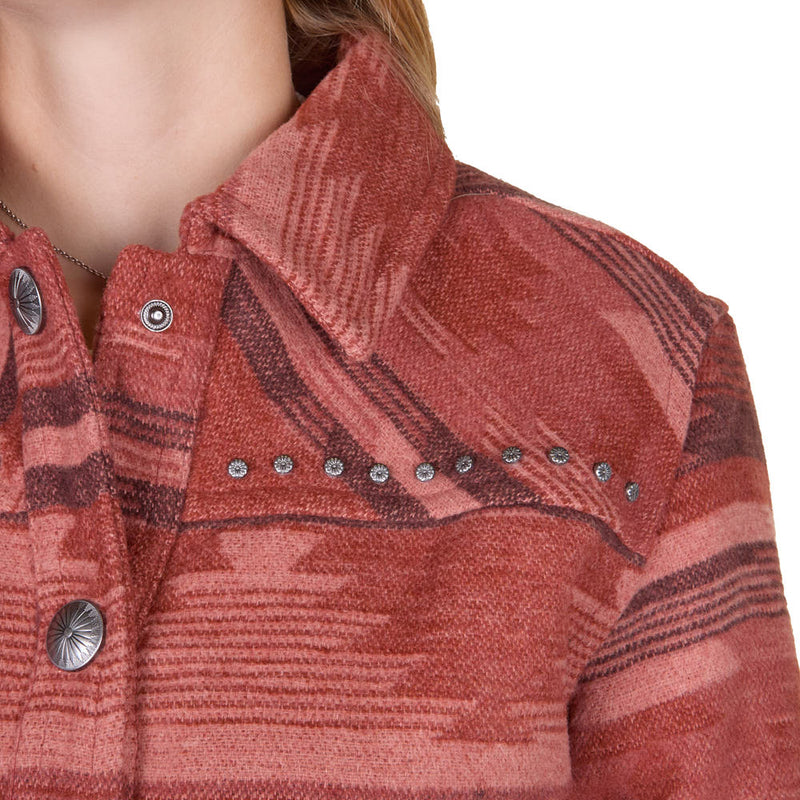 Cruel Denim Women's Red Jacquard Stud Jacket