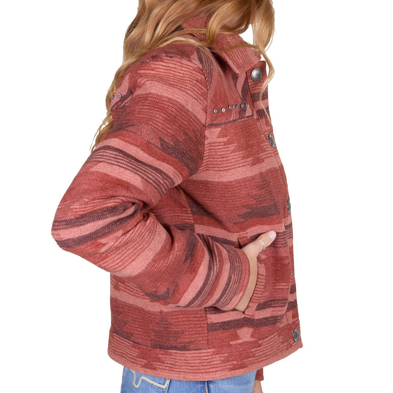 Cruel Denim Women's Red Jacquard Stud Jacket